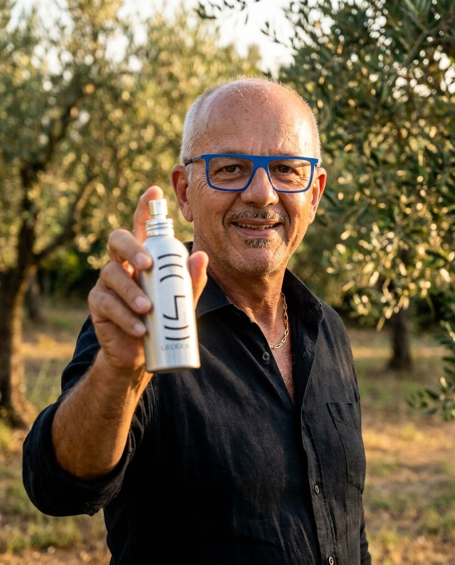 Gérard dans l'oliveraie