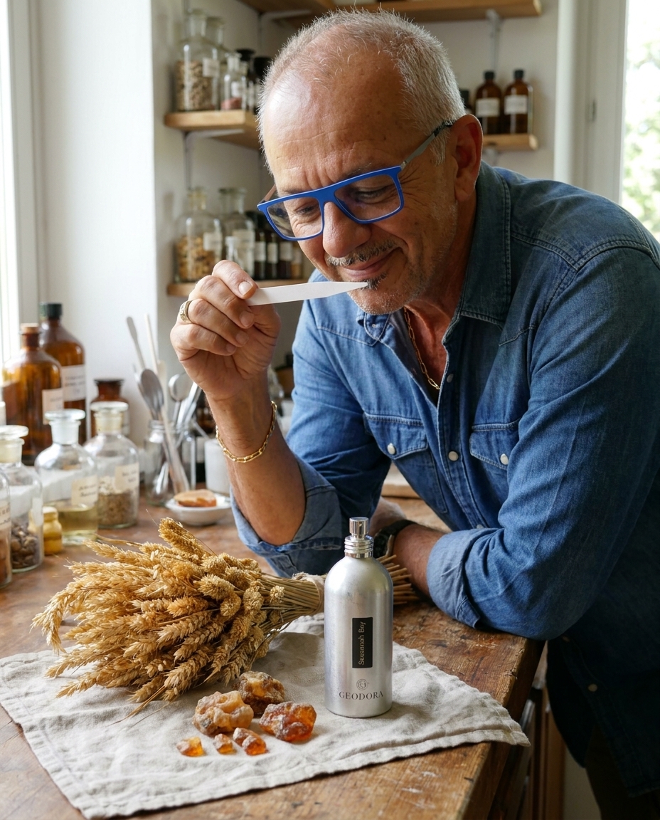 Atelier, blé et résine d'ambre